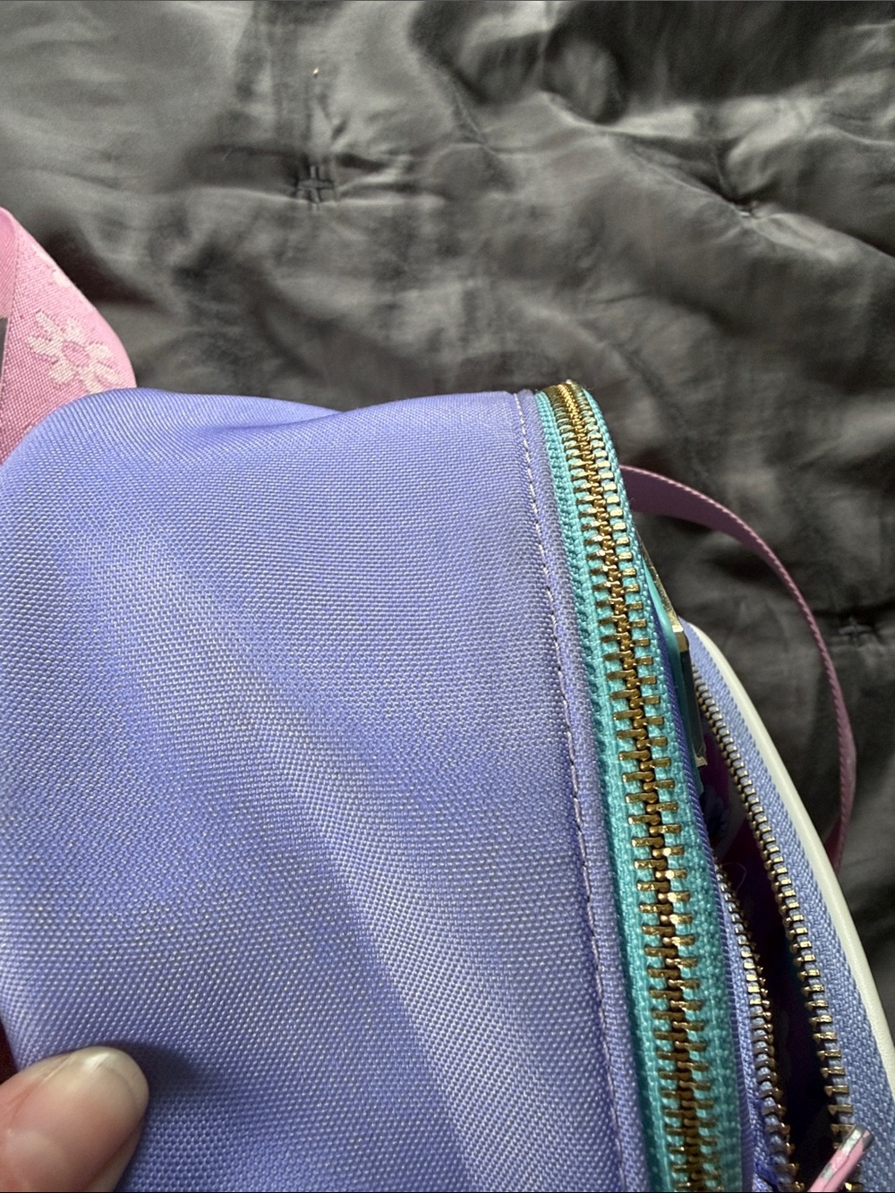 Loungefly Pink, Purple & Teal Minnie & Daisy Mini Convertible Backpack - Picture 7 of 8